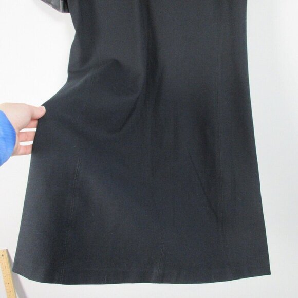 Club Monaco Women's Cecilia Shift Dress Casual Leather Sleeve Size 6 Black 574 - Picture 7 of 10